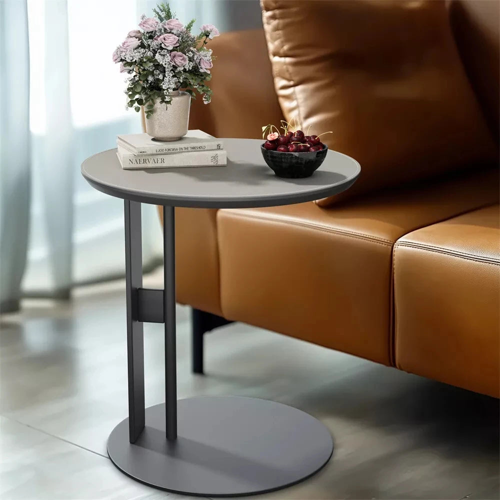 Colorblock Leather End Table