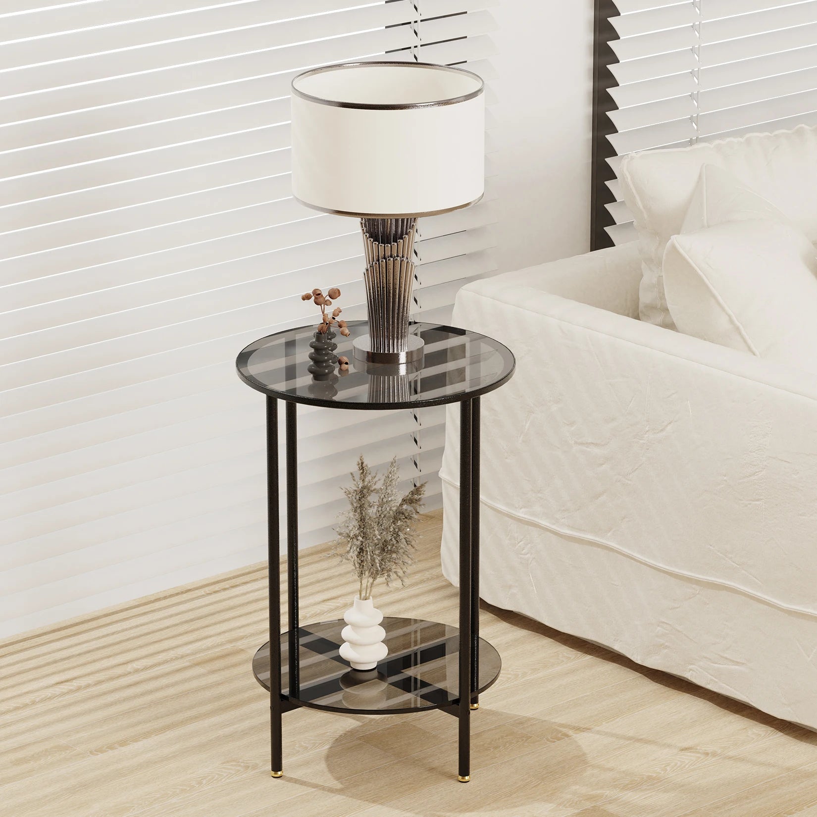 Modern 2-Tier Round Coffee Table