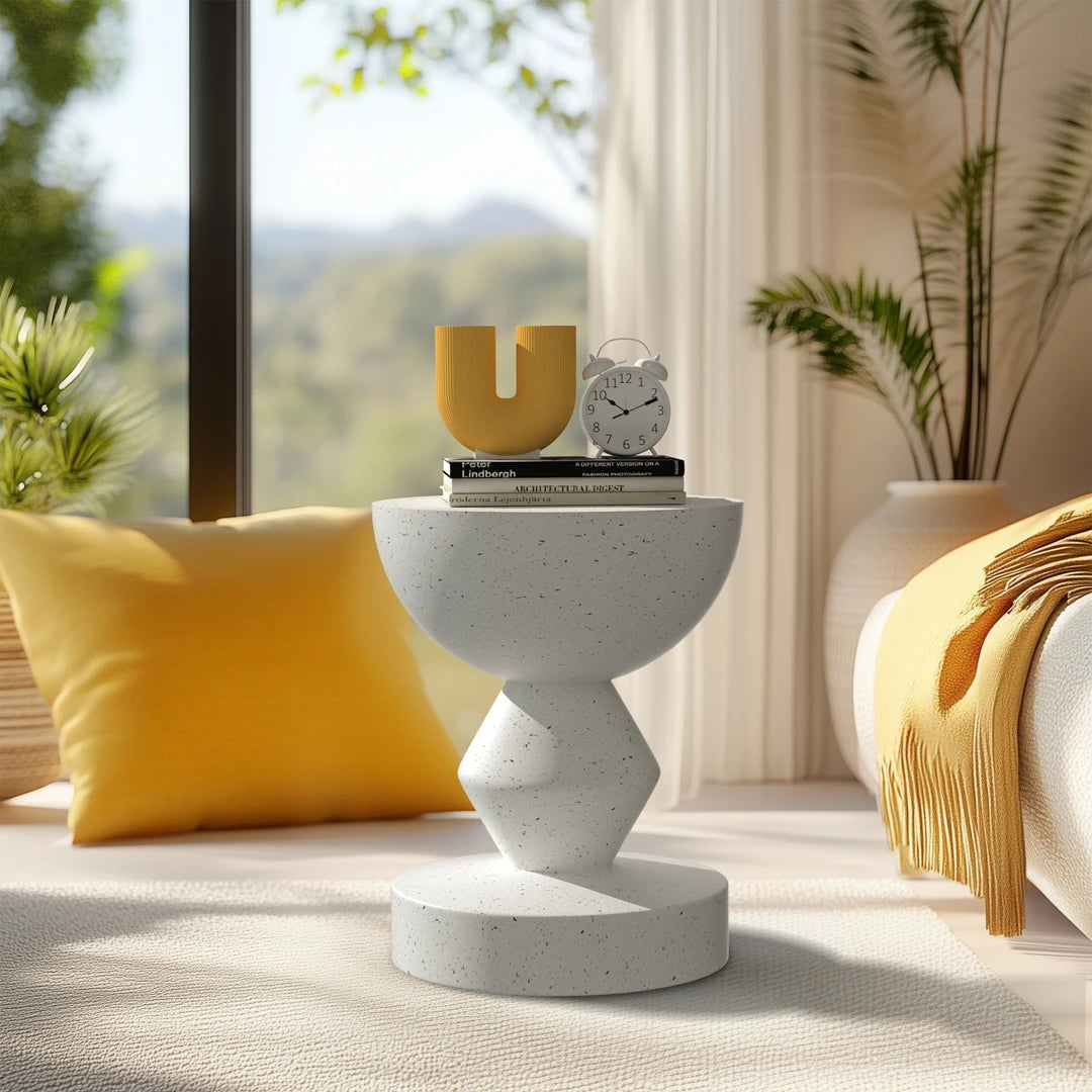 Faux Terrazzo Side Table