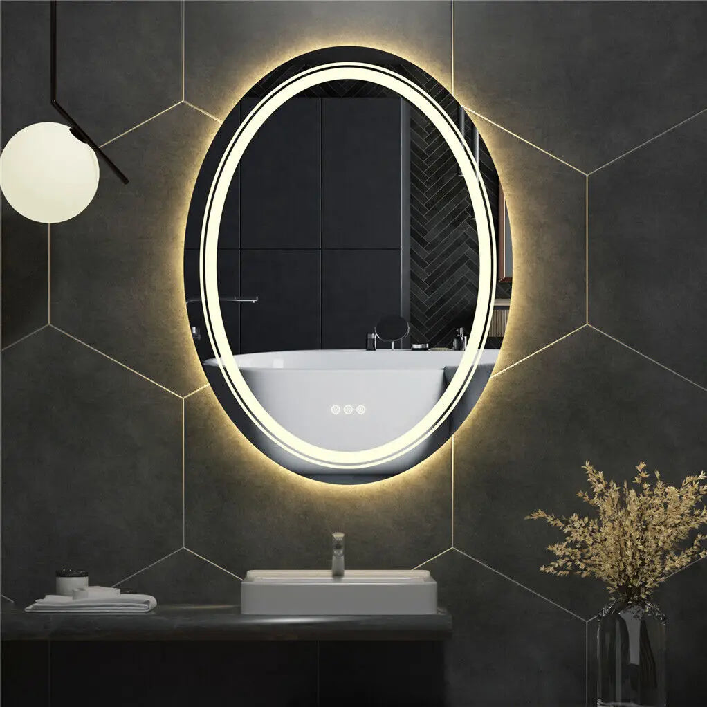 Touch Sensor Makeup Mirror with Adjustable LED Lighting and Anti-Fog Feature for Perfect Reflection