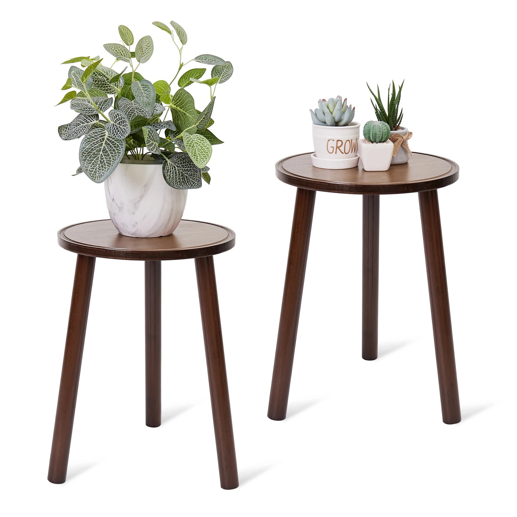 : Bamboo Round Plant Stand