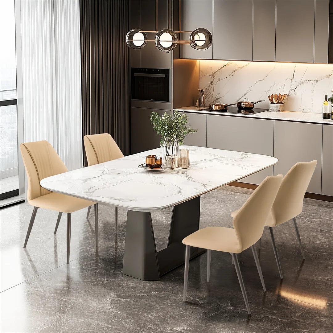 Elegant Dining Microfiber Chairs Soft Upholstered Seating with Sturdy Frame for Luxurious Comfort