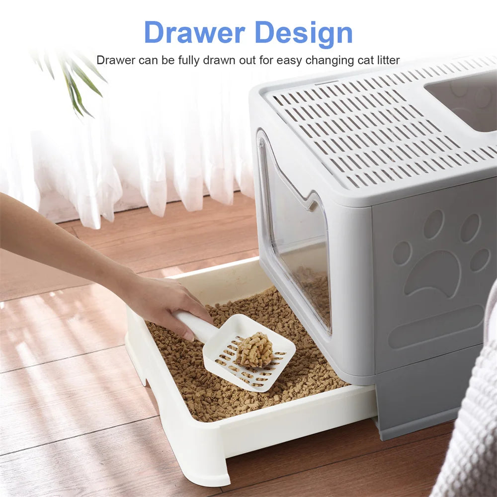 Easy Clean Cat Litter Box Hassle-Free Design for Quick and Convenient Maintenance