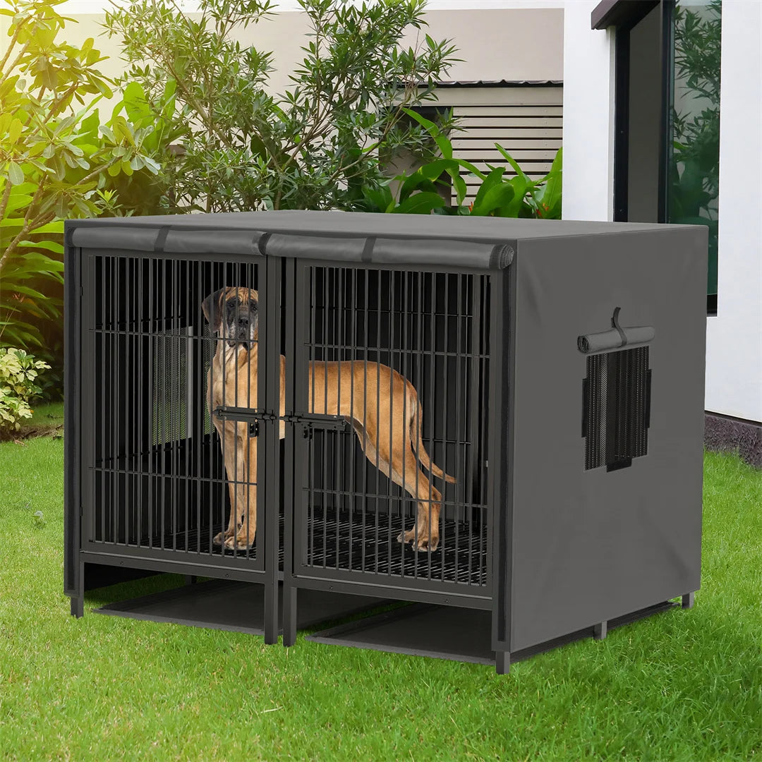 Heavy Duty Dog Cage with Reinforced Steel Frame and Secure Lock for Strong and Large Dogs