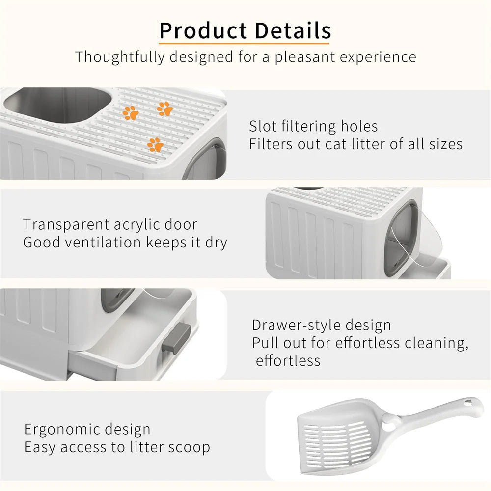 Hooded Cat Litter Box Private and Odor-Controlled Solution for Your Cat