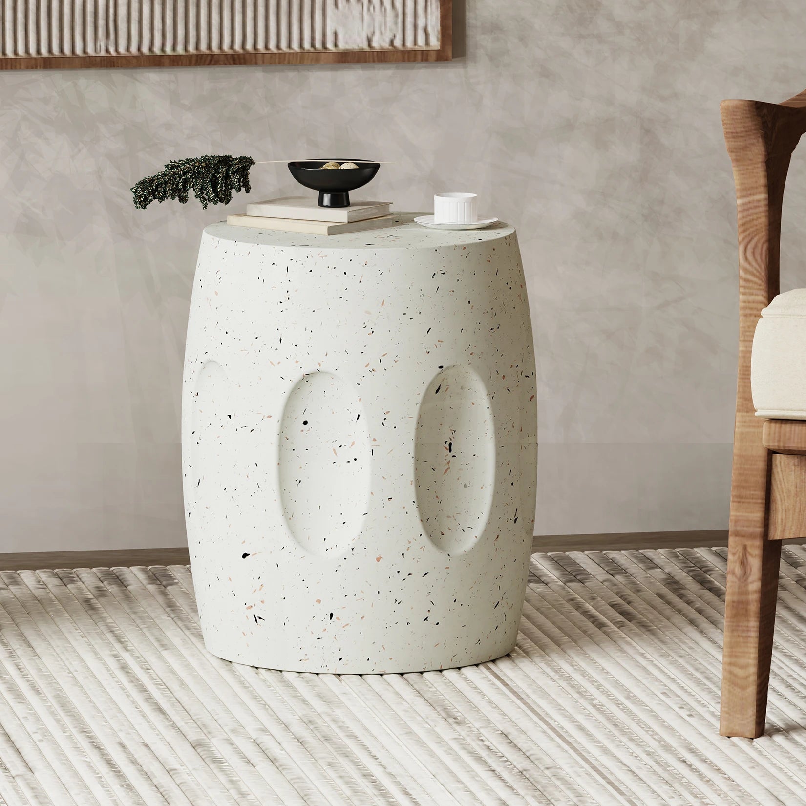Faux Terrazzo Side Table