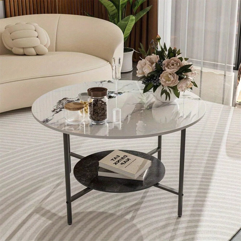 32" Round Marble Coffee Table