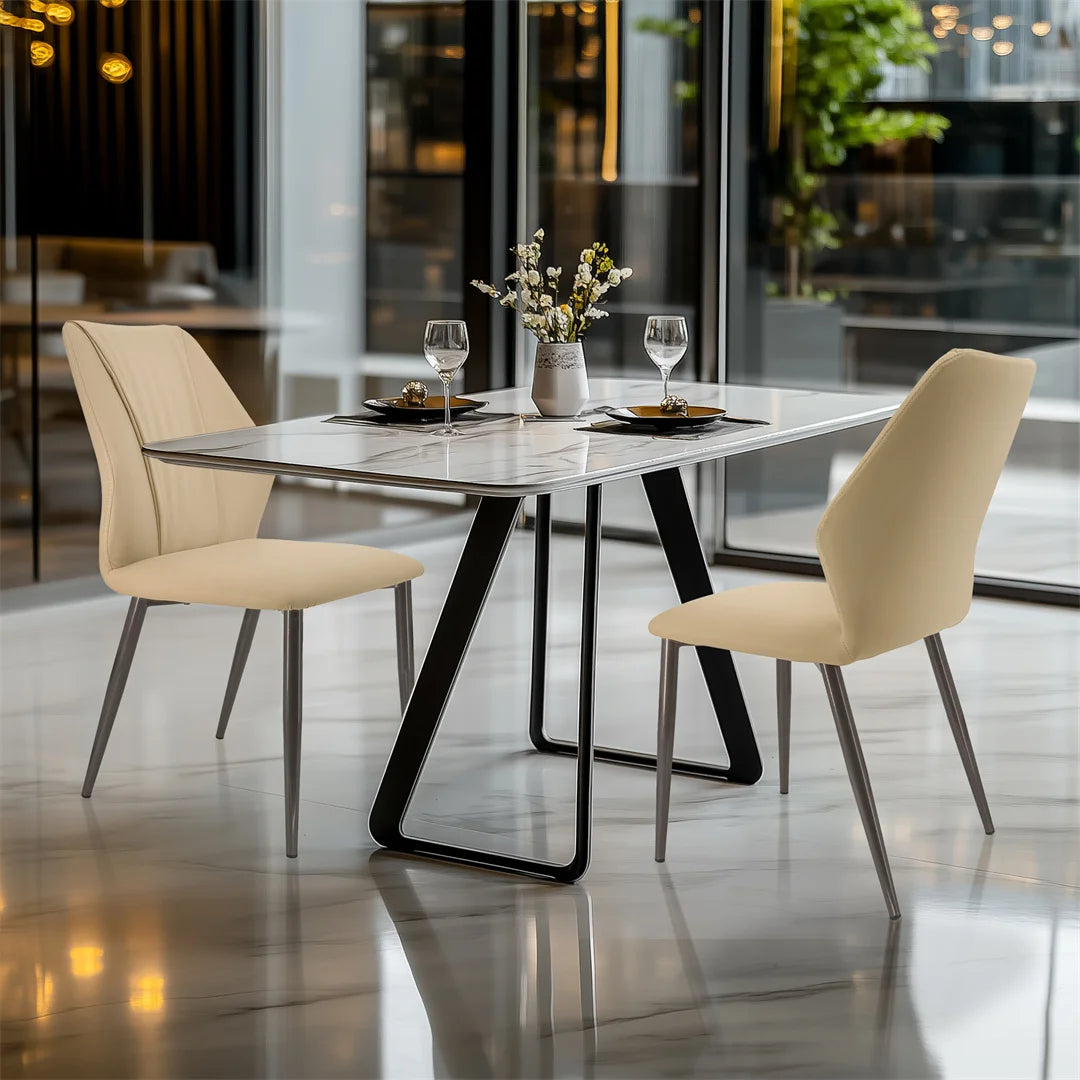 Elegant Dining Microfiber Chairs Soft Upholstered Seating with Sturdy Frame for Luxurious Comfort