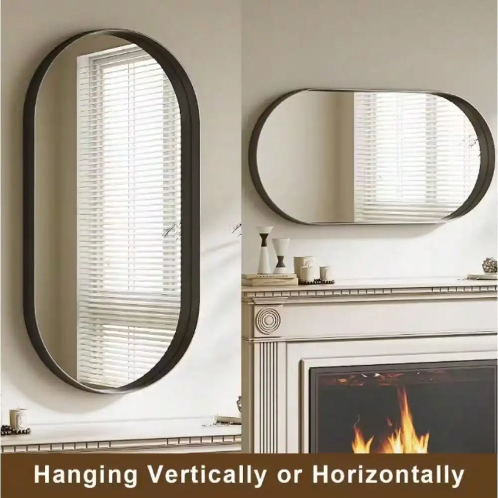 Modern Oval Aluminum Mirror