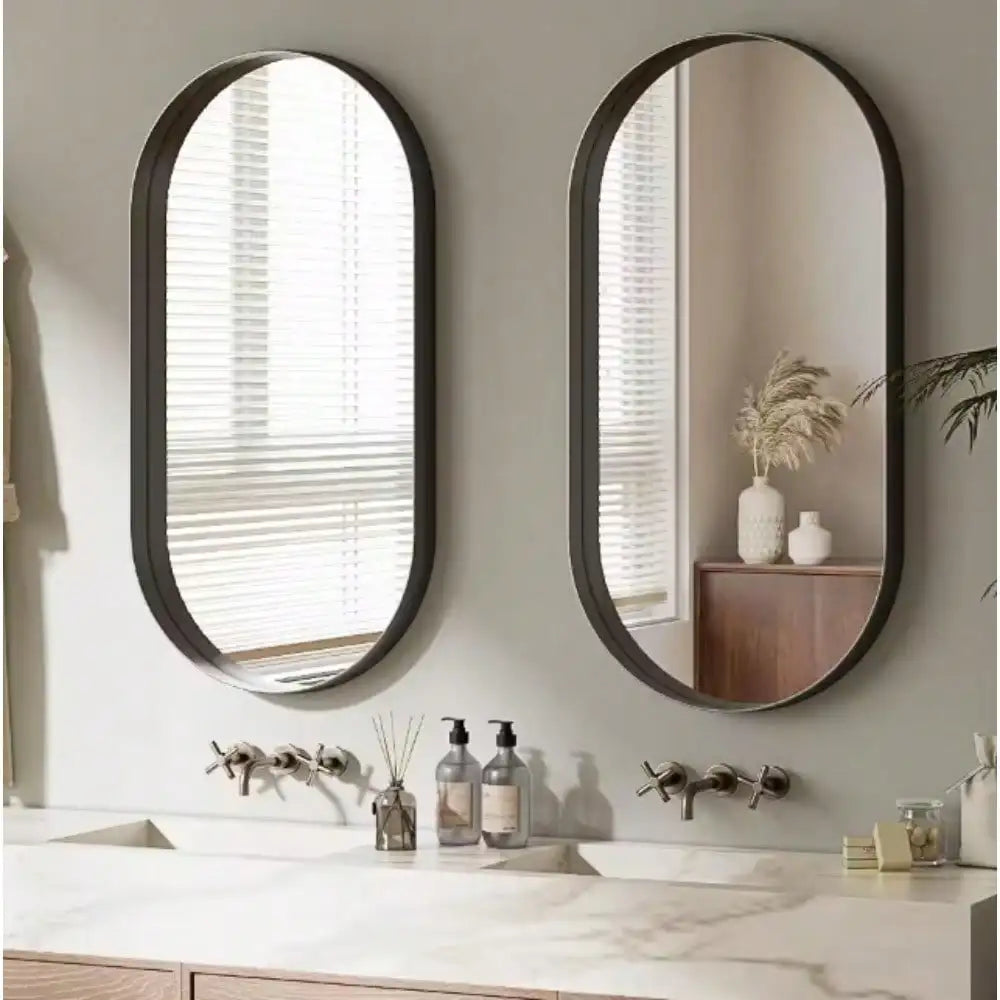 Modern Oval Aluminum Mirror