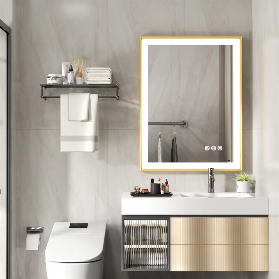 24" Round Frameless Bathroom Mirror – Classic Wall Mount