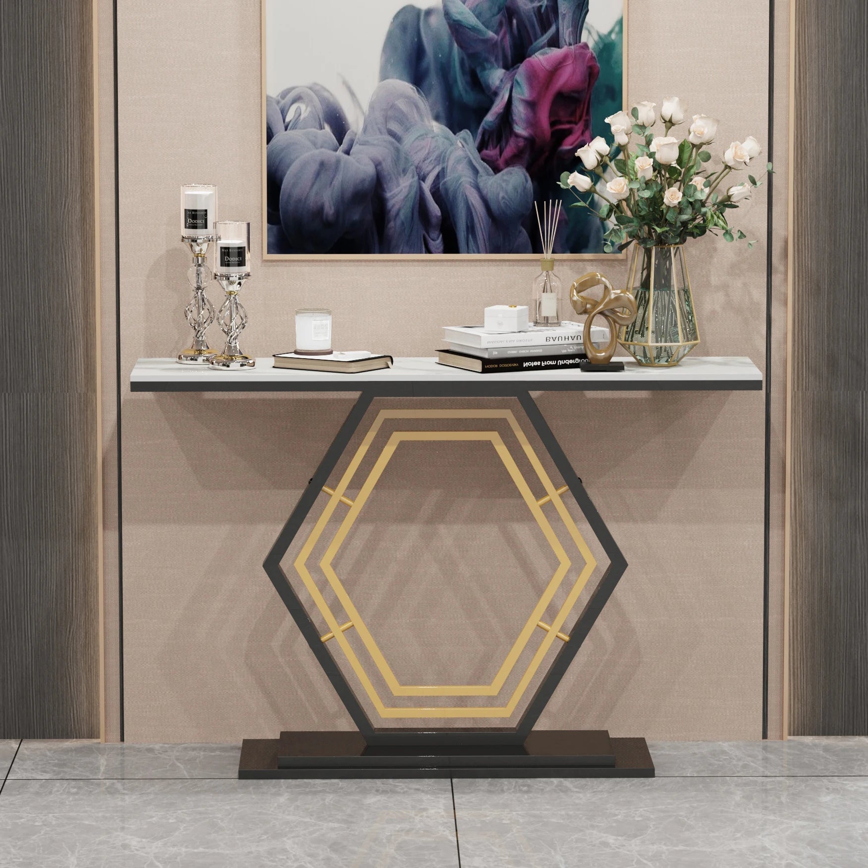 Luxe Metal Console Table