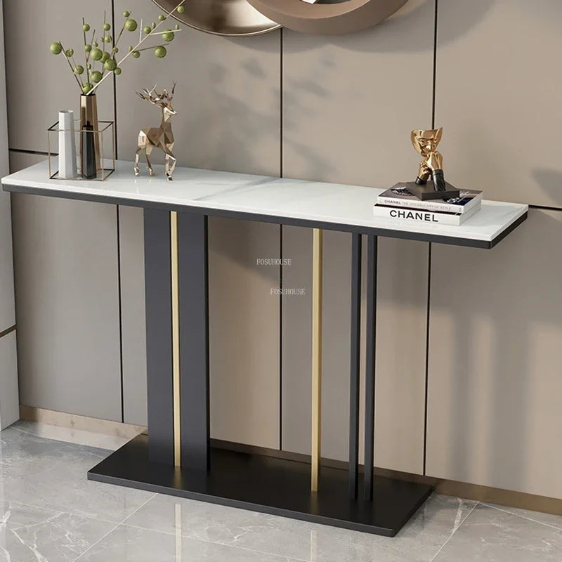 Luxury Slate Console Table Elegant Stone Surface with Sturdy Frame for Sophisticated Interiors