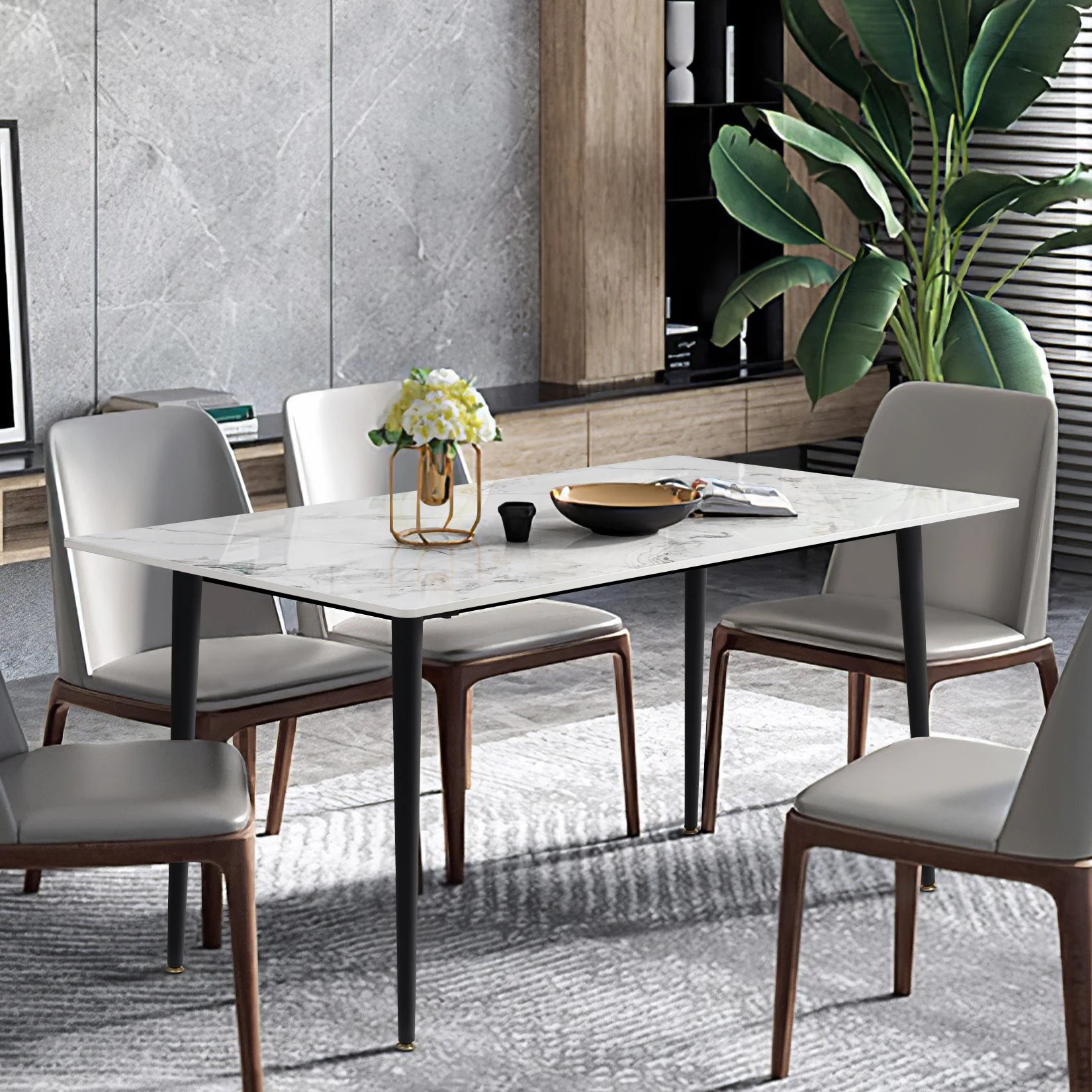 Modern Rectangle Dining Table Sleek Design with Durable Surface and Sturdy Frame for Stylish Dining Rooms