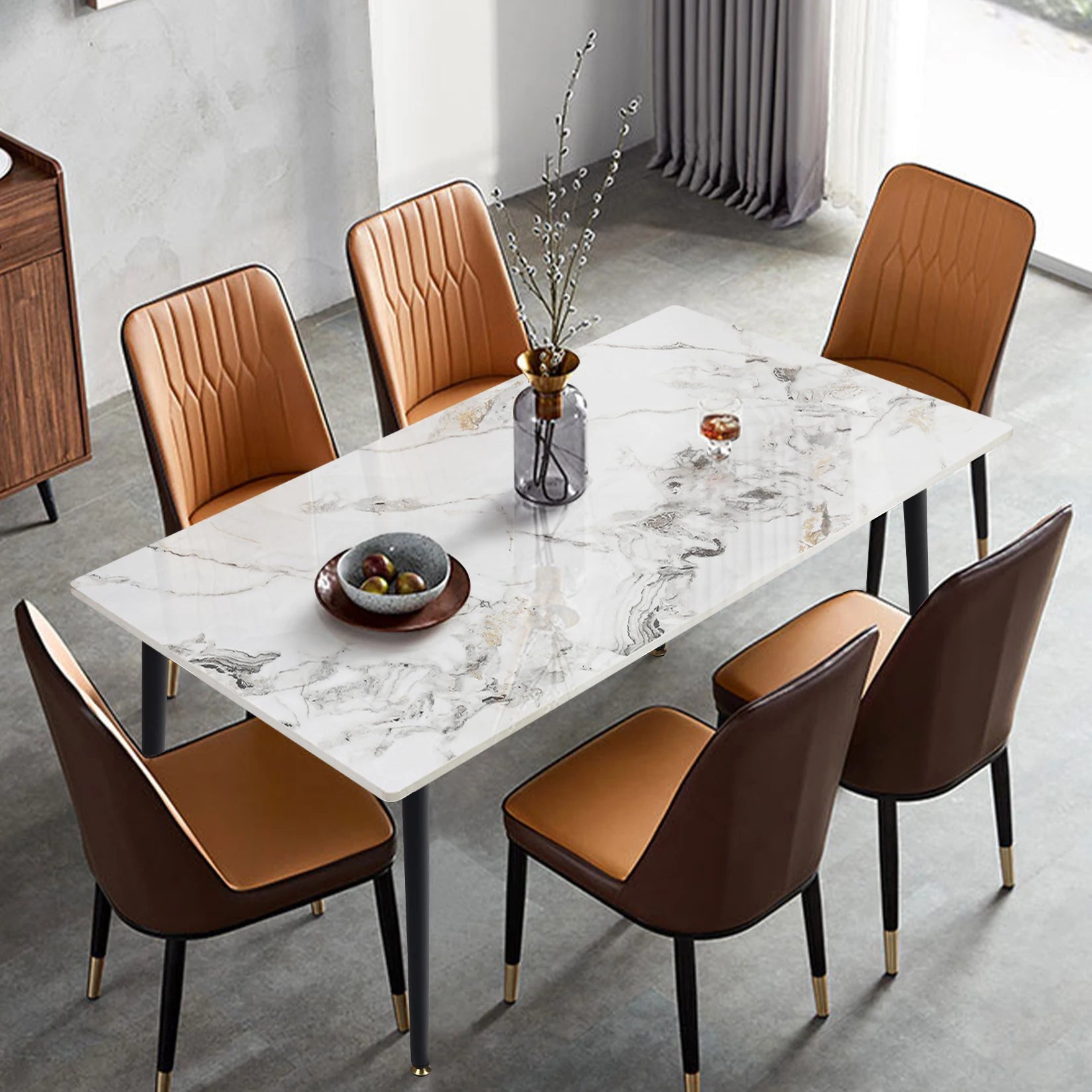 Modern Rectangle Dining Table Sleek Design with Durable Surface and Sturdy Frame for Stylish Dining Rooms