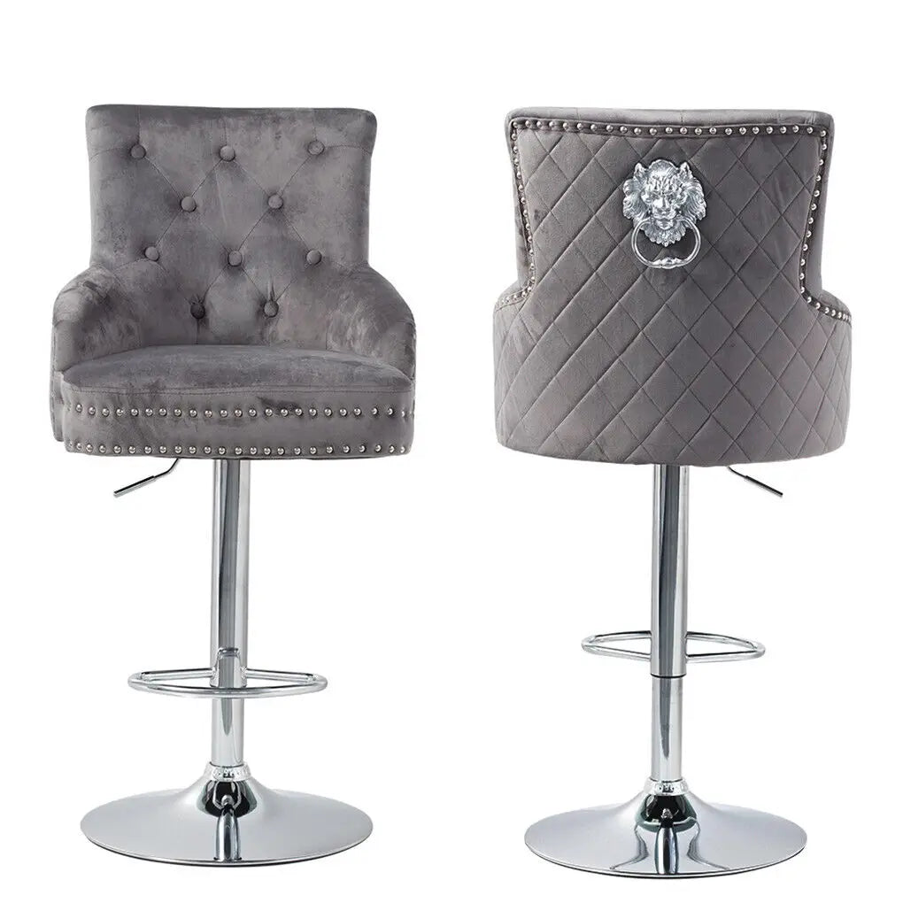 Luxury Velvet Swivel Bar Stool