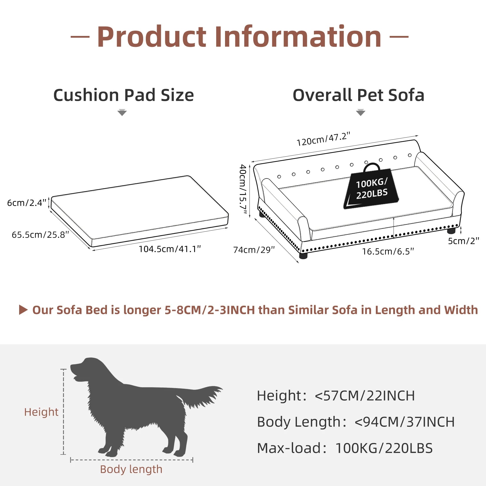 Luxury Elevated Dog Sofa