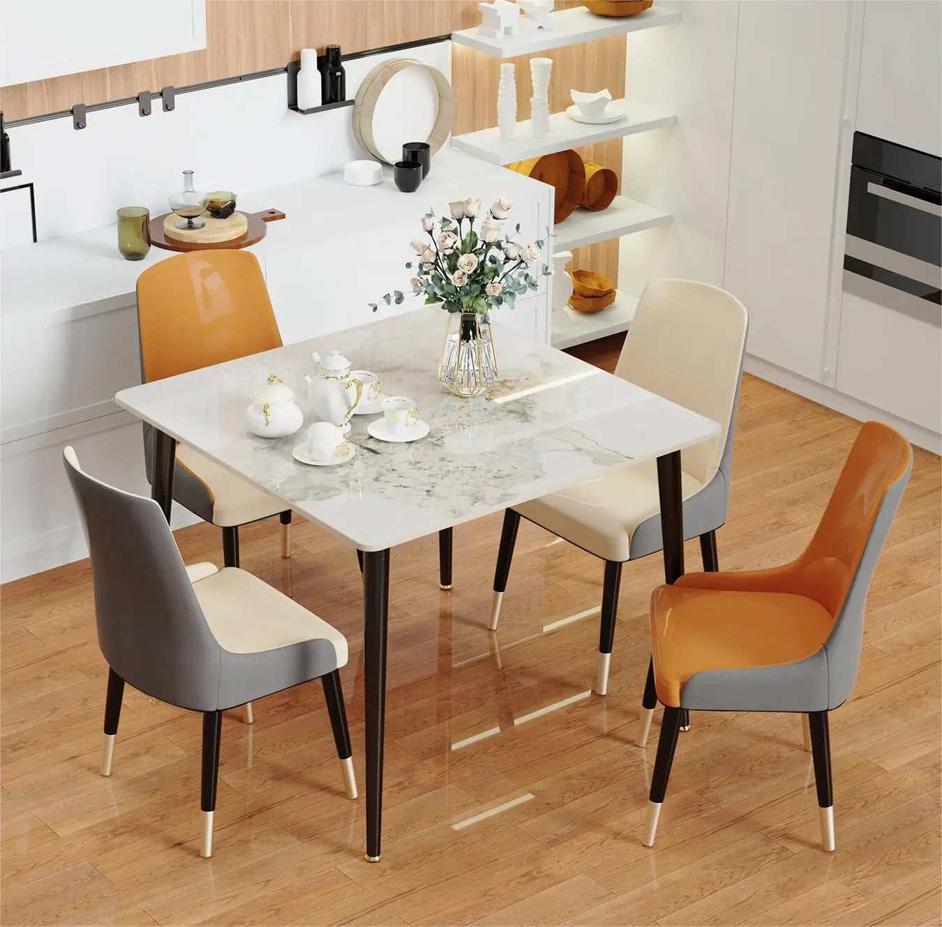 Island Kitchen Dining Table with Minimalist Design and Space-Saving Function for Modern Kitchens and Small Homes