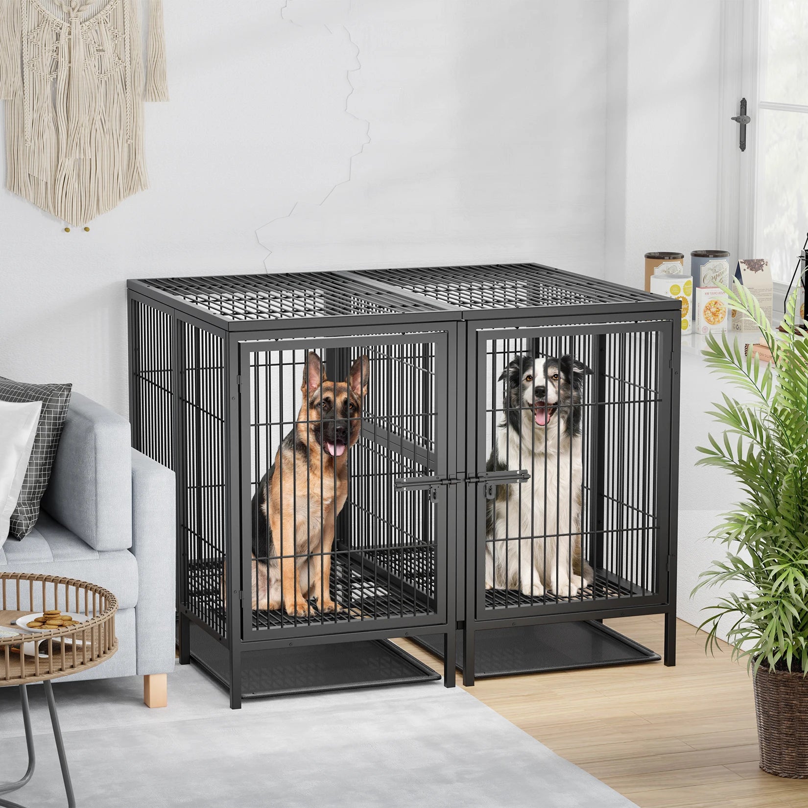 Oversized Iron Dog Cage Heavy Duty Secure and Spacious Crate for Large Dogs