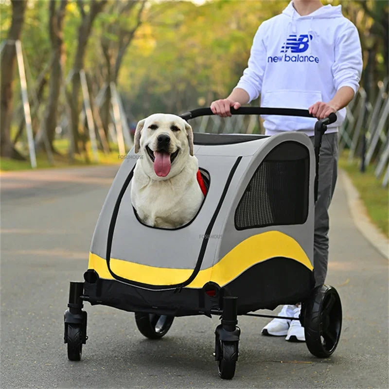 Nordic 4-Wheel Pet Stroller Lightweight Foldable Travel Carrier for Small Dogs and Cats