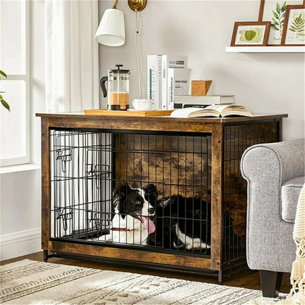 Rustic Wooden Dog Crate