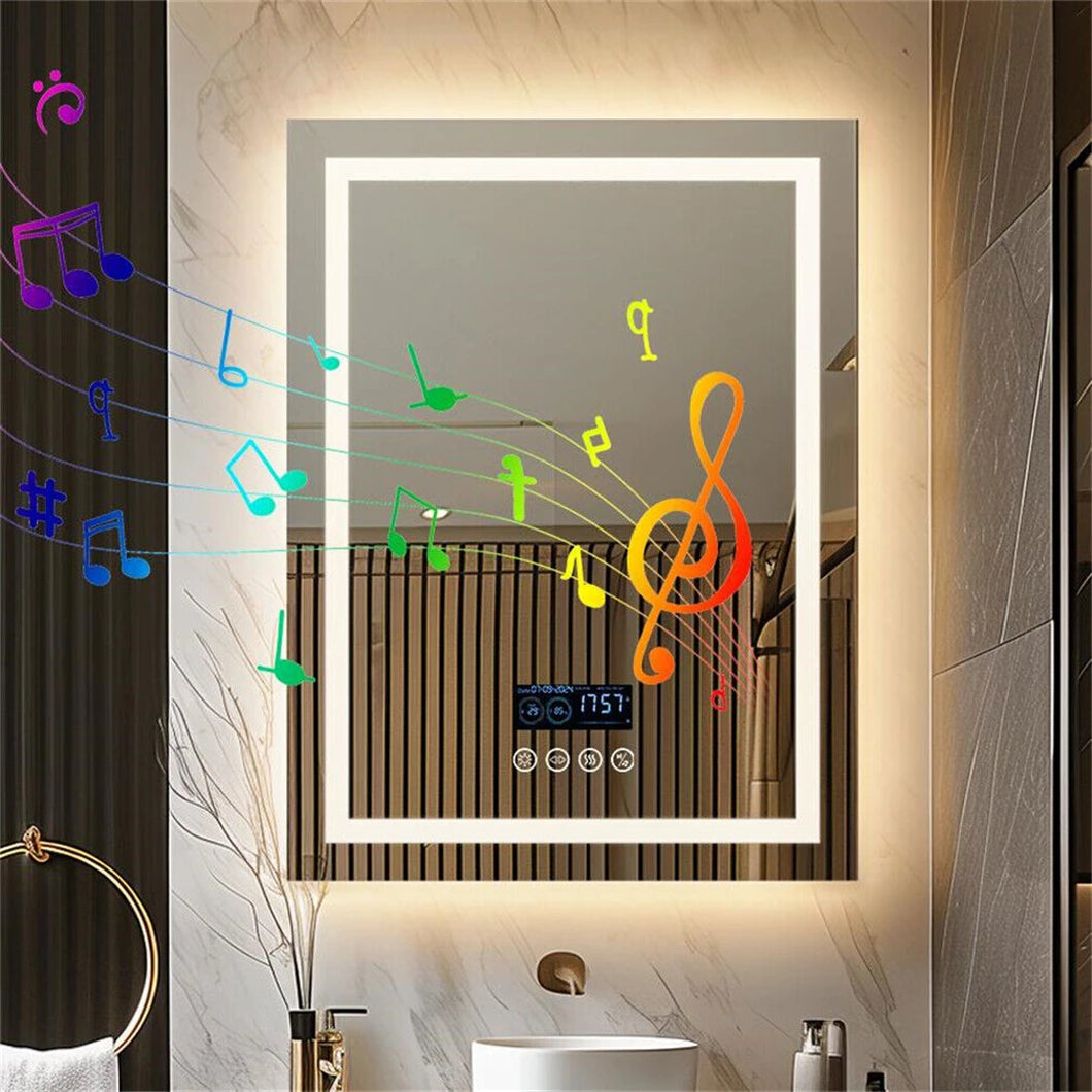 Smart LED Bathroom Mirror with Touch Controls, Adjustable Brightness, and Anti-Fog Technology
